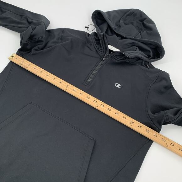 Champion Elite Performance Quarter Zip Hoodie Jacket Size Medium Mens Black M - Picture 5 of 6
